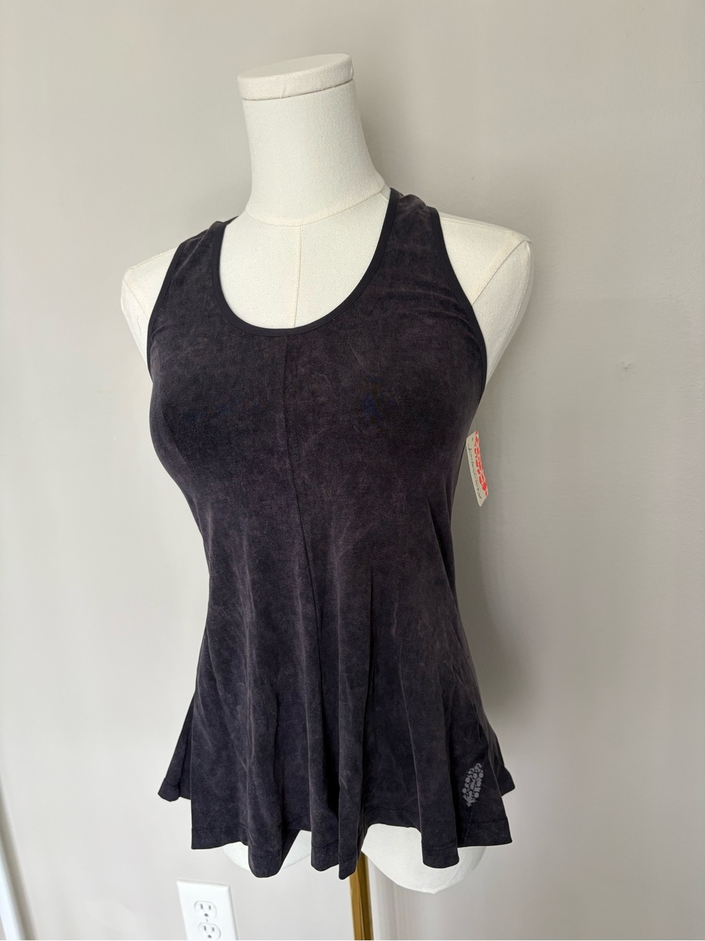 FP Movement by Free People Washed Black Flared Racerback Tank